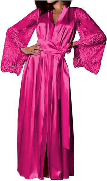 Pink Shiny Satin Ruffle Asymmetrical Lace Elegant Gown