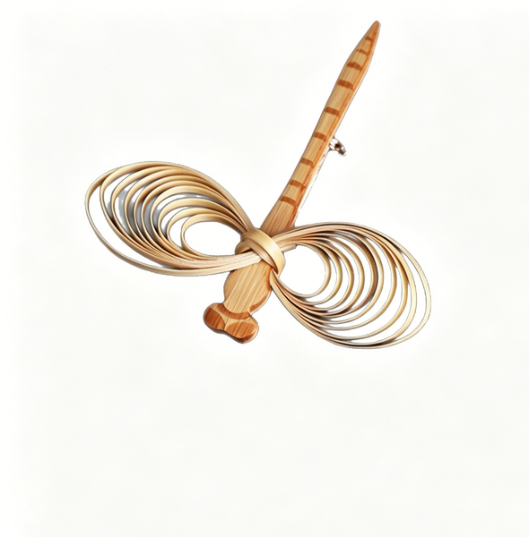 Bamboo-Made Dragonfly Decorative Jewelry - Bamboo-Made Craft Brooch