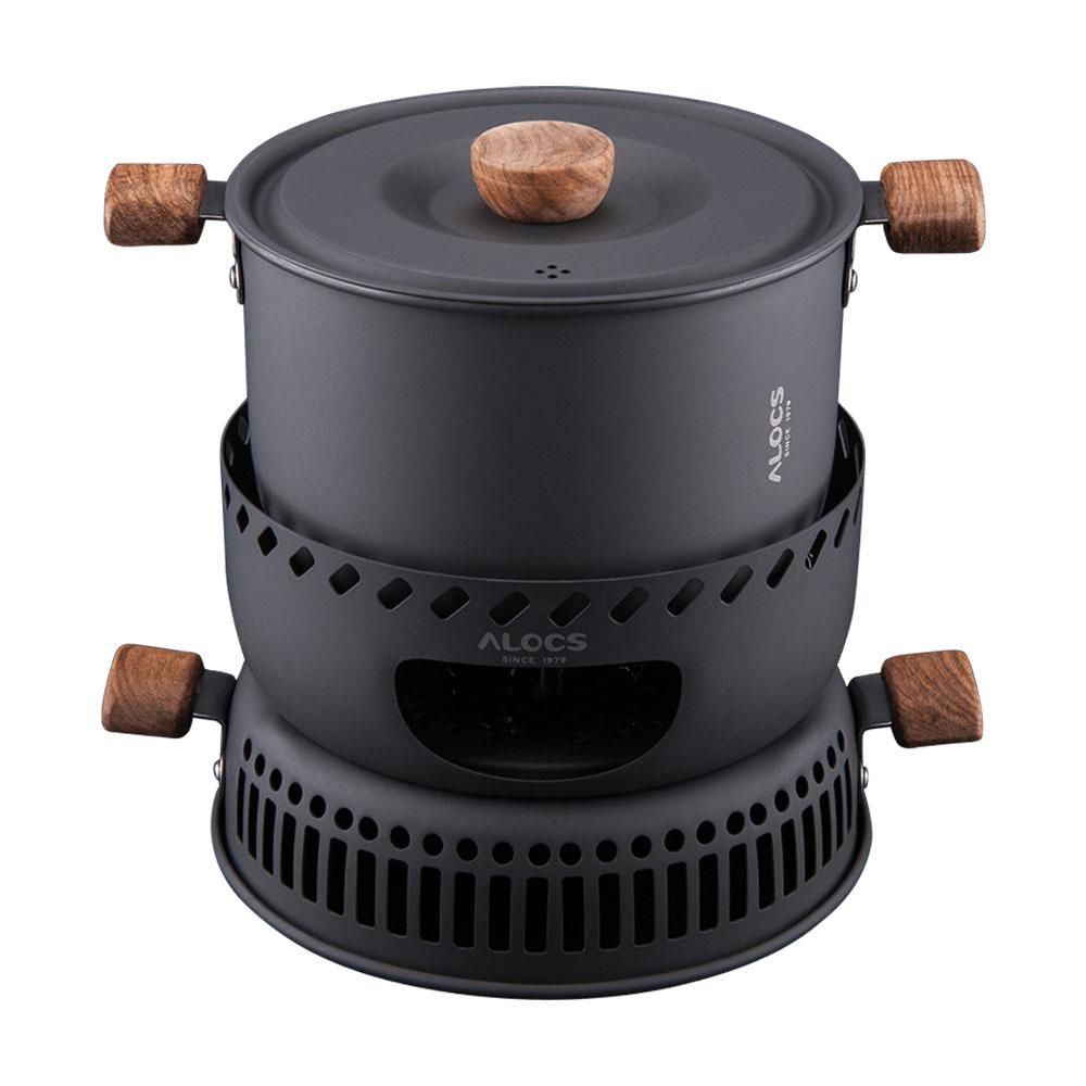 Alocs Compact Outdoor Shabu Pot Cookware Set with Burner