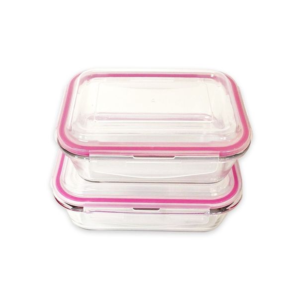 Educat Glass Dishes Rectangle Two Pack