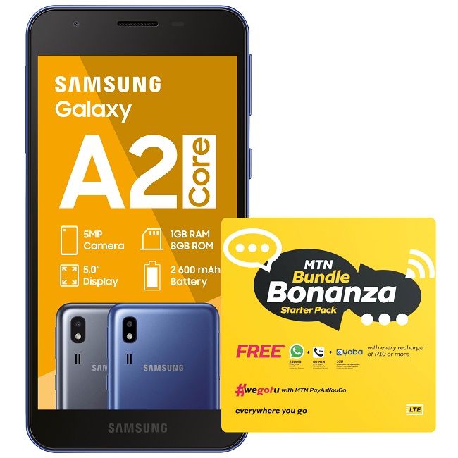 Samsung Galaxy A2 Core 8GB Dual Sim - Black(NL) + MTN SIM Kit & LTE ...