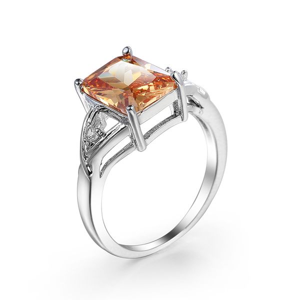 DHAO-Elegant Square Drill Zircon Wedding Ring Vintage Women‘s Jewelry