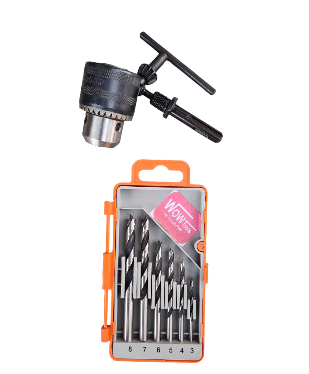 Wow tools drill bits chuck and conversion kit wood drill bits
