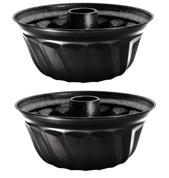 Berlinger Haus 2 Piece Flower Shape Bundt Pan Set - Black Rose Collection