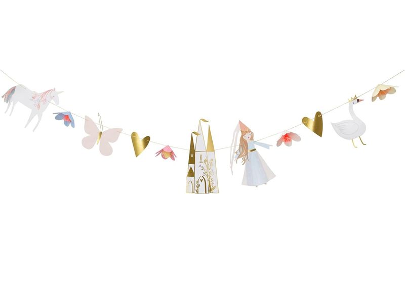 Princess Flower Bunting with Gold Trims