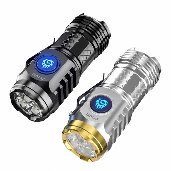 2Pcs Mini Flashlight, Super Power Thumb Light with Clip, Portable LED Torch