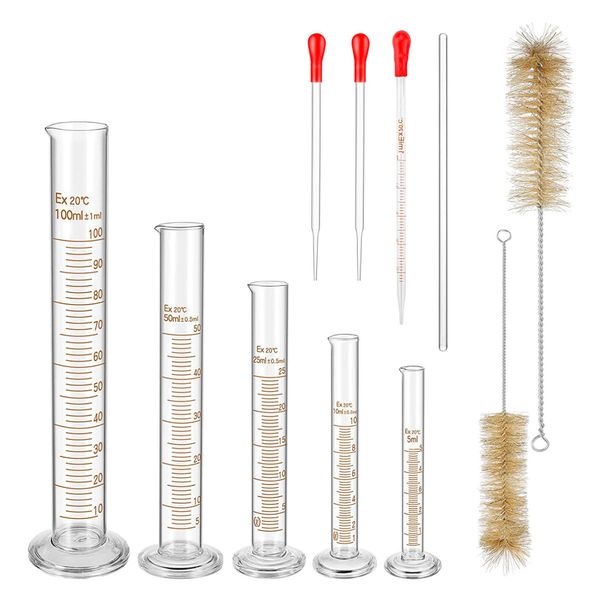 Glass Graduated Measuring Cylinders Set with 3 Compatible with None