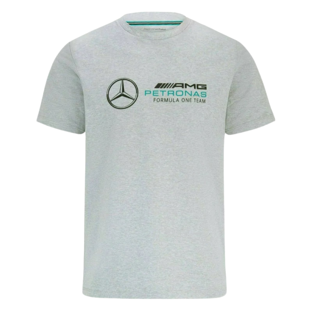 Mercedes Benz AMG Petronas F1 Unisex Large Logo T-Shirt - Grey | Shop ...