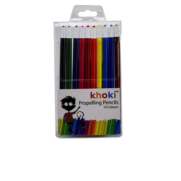 Khoki - Assorted Art &amp; Craft Thick Propelling Pencils - Crayons- 10 Piece
