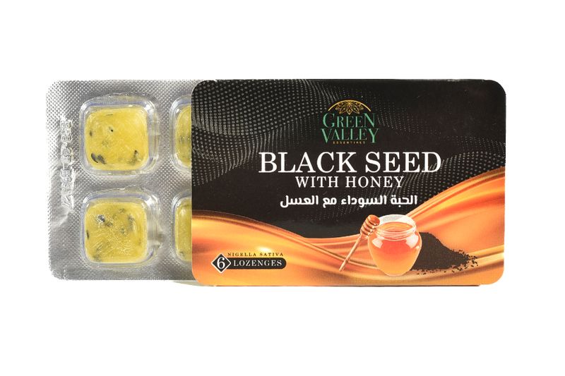 Green Valley Black Seed with Honey Lozenges - 6 Lozenges | Natural Remedy