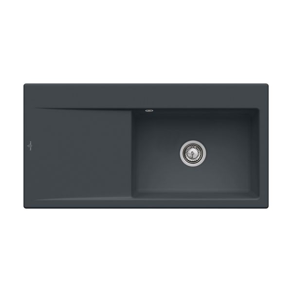 Black Modern Ceramic Built-In Single Bowl Kitche image