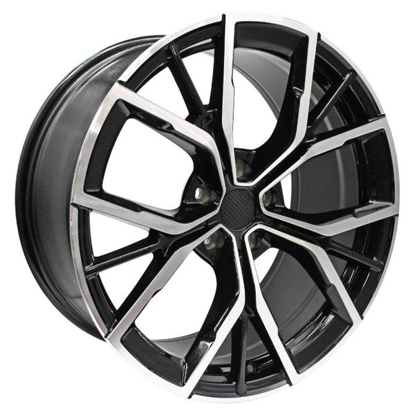 19" Rim - H3010 5/112 Alloy Mag Wheels Black Machine Face - Set of 4