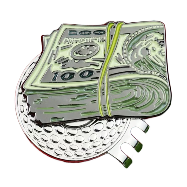 Golf Hat Clip &amp; Removable Ball Marker - Money