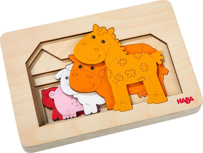 Haba Wooden Layer Puzzle Farm Animals
