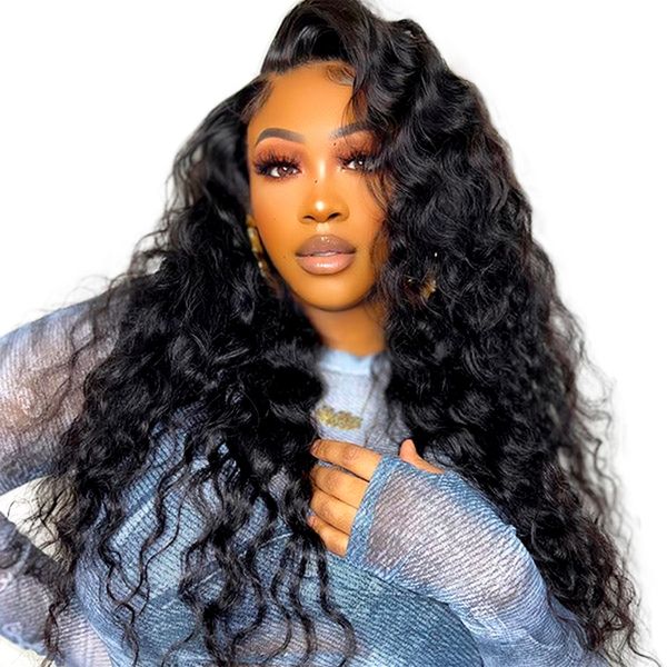 Golden Perfect Loose Deep Wave Brazilian 13x4 Lace Front Curly Wig 20