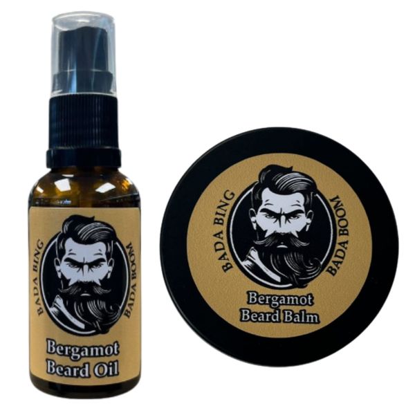 Bada Bing Bergamot Beard Oil &amp; Balm Combo for Fresh, Healthy Grooming