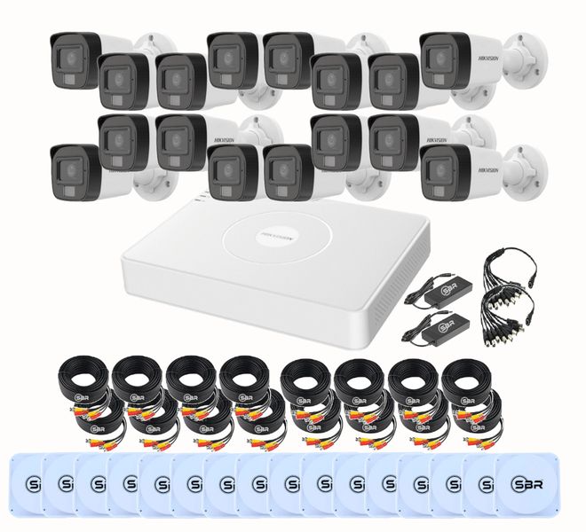 Hikvision 16 Channel DIY Smart Hybrid Camera with Audio Light - SBR Bundle