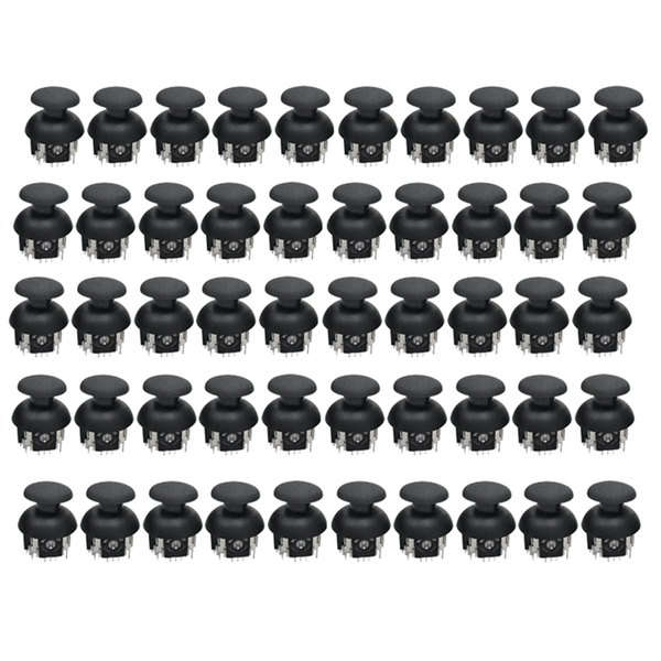 50PCS For PS2 3D Analog Joystick+Joystick Cap B10K 3PIN Joystick