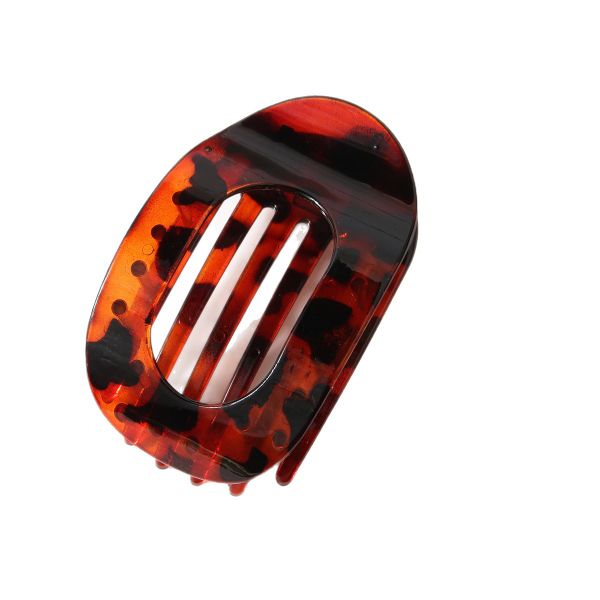 Flat Oval Hair Clip for Bun, Curved Design Grip Clip