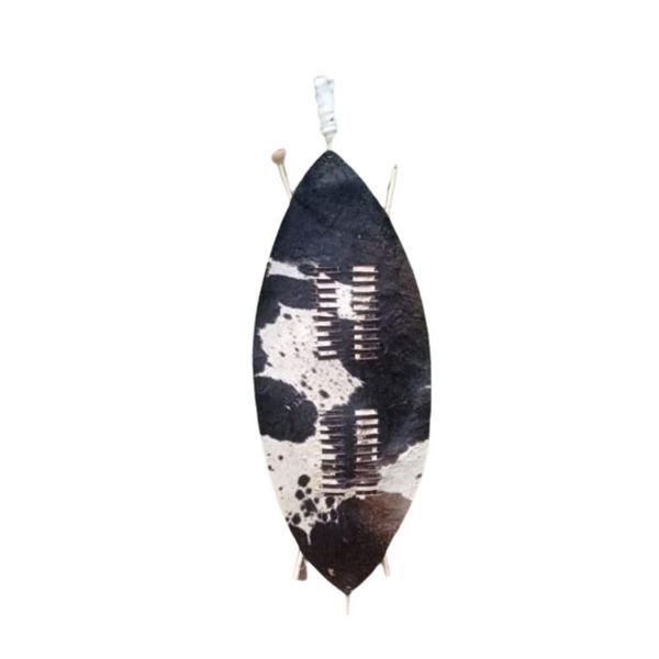 XXL Zulu Isihlangu Shield 145cm Real Brown &amp; White Cowhide Warrior Shield