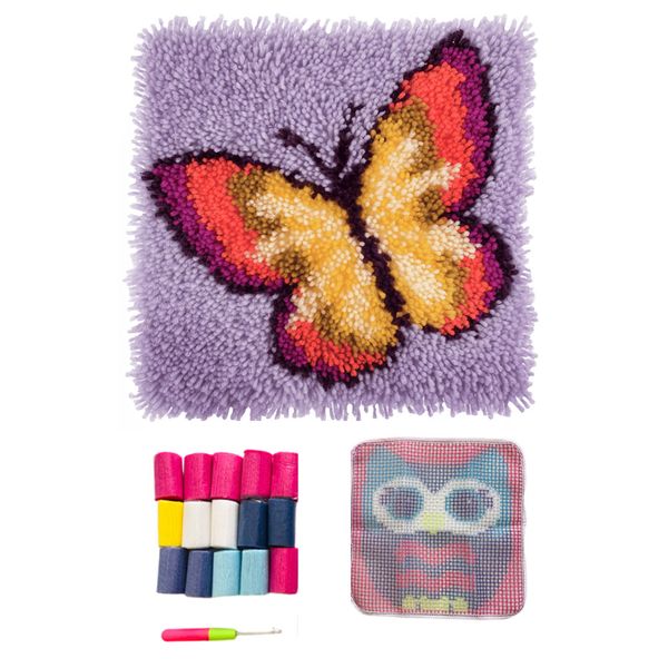 Butterfly - Latch Hook Rug Embroidery Wool Art DIY Craft Kit Tapestry