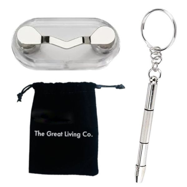 Magnetic Eyeglasses Holder &amp; Eyeglasses Repair Screwdriver in Lux Bag