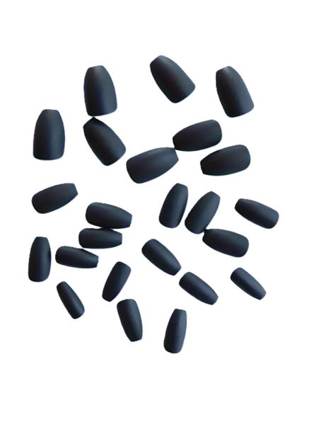 24 Piece Matt Black Press On Nails