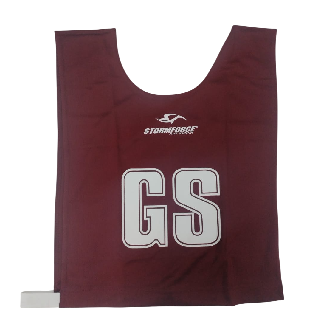 Stormforce Netball Bibs - Junior - Set of 7 Maroon