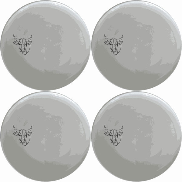 Nguni Cattle Cow Head Dinner Plate Set of 4 - Range 4
