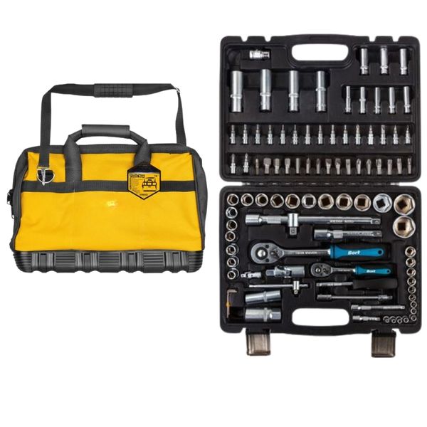 Bort - Socket Set (1/4 &amp; 1/2" Drive) - 95 Pcs with Hard Bottom Tool Bag