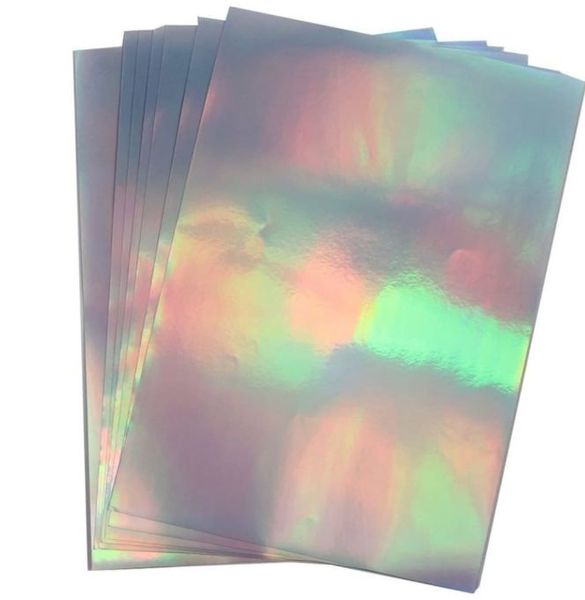 Printable Vinyl Sticker Paper A4 Adhesive - Holographic Rainbow (10 Sheets)