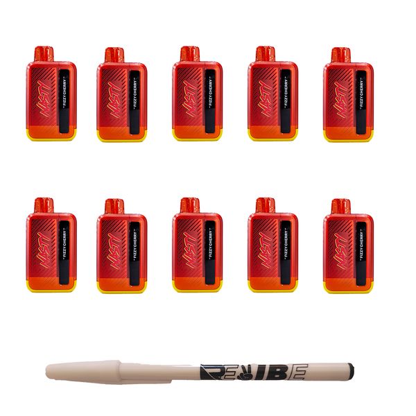 Nasty 9000 Puff Rechargeable Disposable Vape Fizzy Cherry 5% 10 Pack