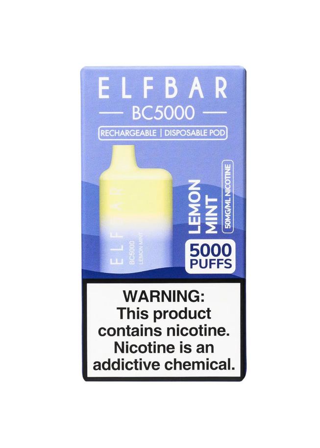 Elf Bar BC5000 Rechargeable, Disposable Vape - Lemon Mint | Buy Online ...