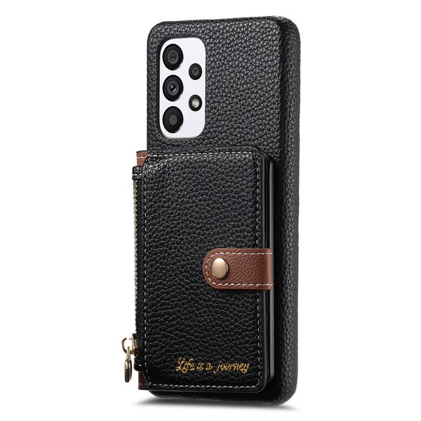 Flip Card Holder Lychee Leather Phone Case Compatible with Galaxy S21 Ultra
