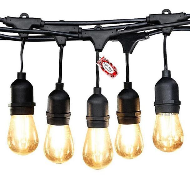 Festoon Vintage Bulb String Lights 10 LED &amp; 5 Spare Warm White Globes 10m