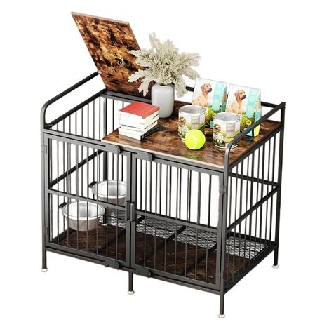 Pet furniture, Dog Crate, Rust-Proof Durable Metal Cage with Top Shelf Image