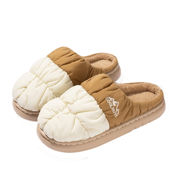 Men's Fleece Lined Non-Slip Winter Down Padded Slippers