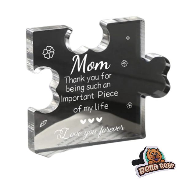 Mother's Day Gifts for Mom Acrylic Puzzle Plaque &amp; BellaBear Bookmark