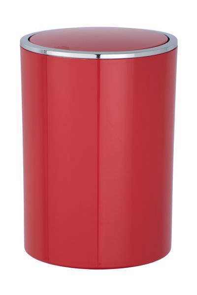 Wenko - Swing Bin 5L - Inca Range - Plastic - Red &amp; Chrome