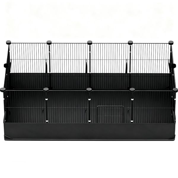 Pet Fence with Liner Bottom Mesh Cage for Dog Puppy Kitten Hamster Rabbit