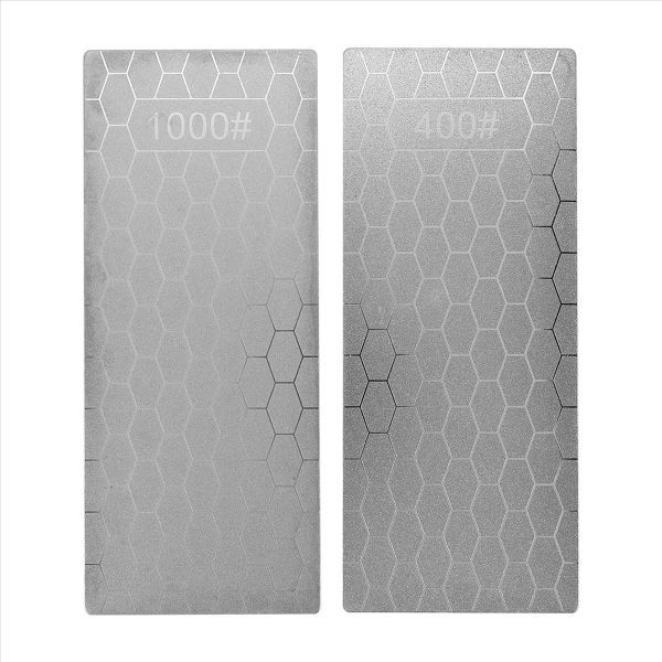 2Pcs Diamond Sharpening Stone Whetstone With Base(400/1000 Grit)