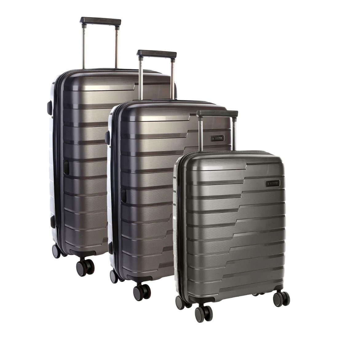 Cellini Microlite 4 Wheel Luggage Trolley Set of 3 - Charcoal | Shop ...