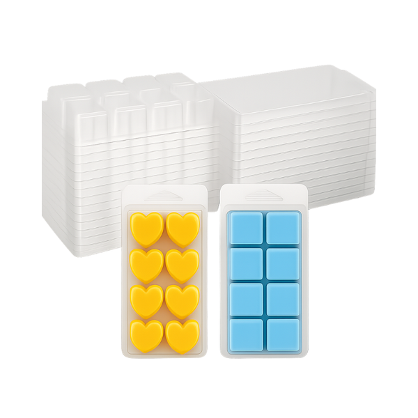 50 x Heart &amp; Square - 8 Cavity Clamshell for Wax Melts