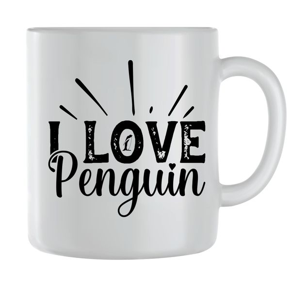 I love Coffee Mugs for Men Women Penguins Graphic Sayings Cups Present 126