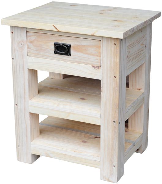 Chirume Rustic, Bulky Bedside/Side Table/Pedestal/Nightstand crafted Wood