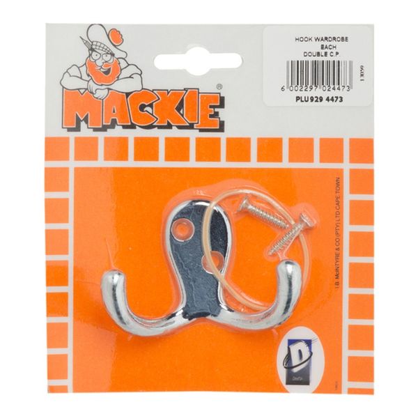 Mackie - Robe Hook - Double - Chrome Plated - Bulk Pack of 10