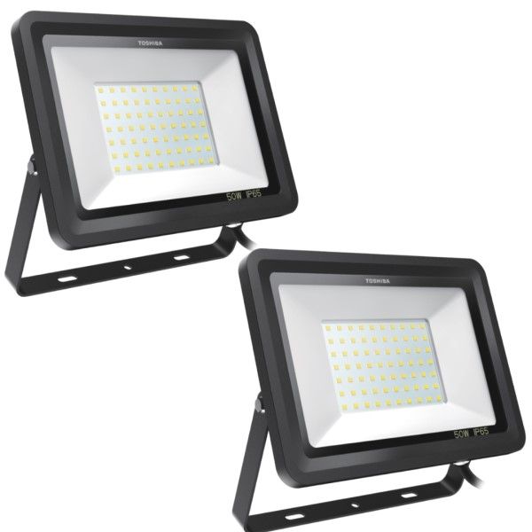 Toshiba Floodlight Outdoor IP65 50W Cool Daylight 6500K - 2 Pack
