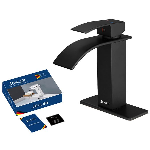 JOHLER Bathroom Faucet Tap Basin Mixer with Deck Plate &amp; Hosepipes