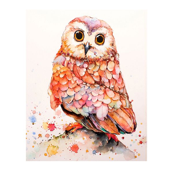 Diamond Painting DIY Kit,Full Drill, 50x40cm- Cute Owl