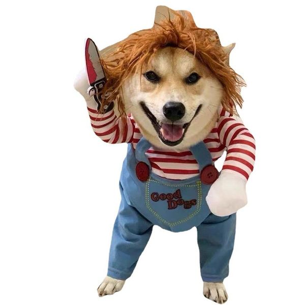 M Hilarious Red and White Striped Dog Costume: Unleash Dog's Quirky Side